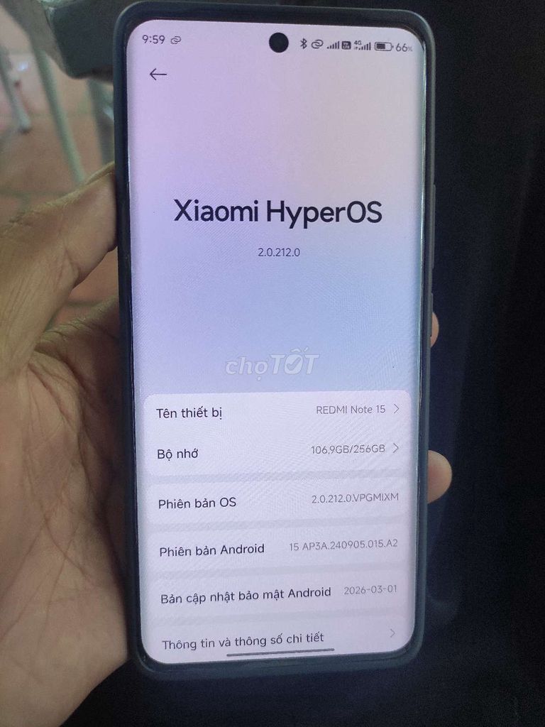 Xiaomi Redmi Note 15 256GB Đen. Mua bán Điện thoại tại Thành phố Mỹ Tho Tiền Giang được đăng bởi Thái Lê Quốc hình 1