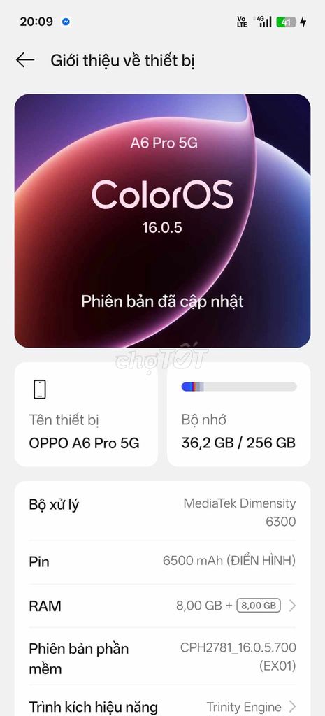 Oppo A6 Pro 5G 256GB. Mua bán Điện thoại tại Quận Gò Vấp Tp Hồ Chí Minh được đăng bởi Nguyenminhtuan hình 1