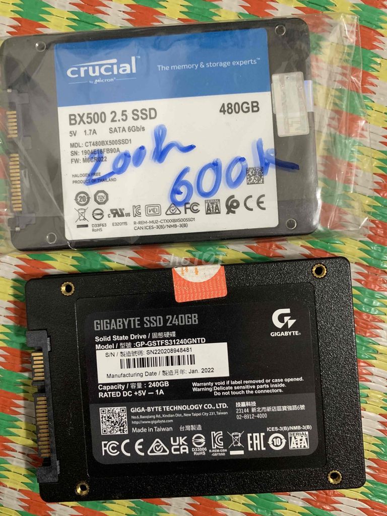 Thanh lý ổ Cứng SSD 240gb 480Gb 1Tb