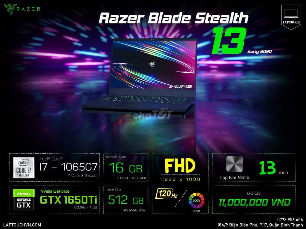 Razer Blade Stealth 13 [ Early 2020 ]. Mua bán Laptop tại Quận Bình Thạnh Tp Hồ Chí Minh được đăng bởi Cửa Hàng Máy Tính Laptouch VN hình 1