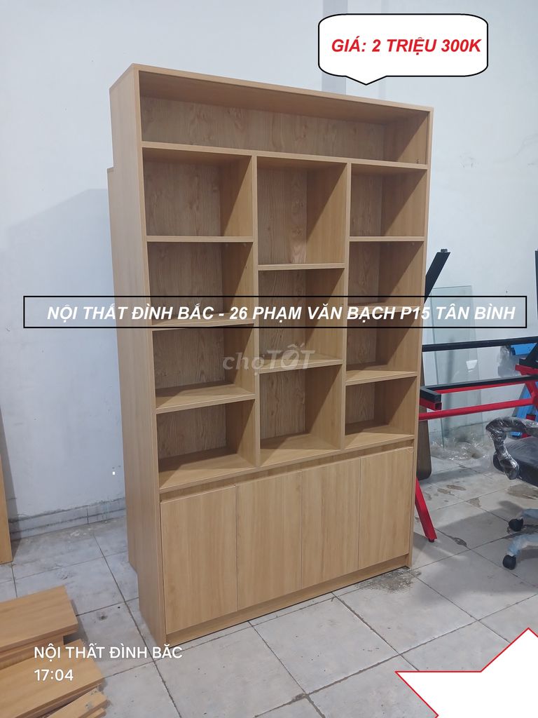 TỦ HỒ SƠ 1M2 X 2M VÁN MDF VÀNG NHẠT DÀY 17LI