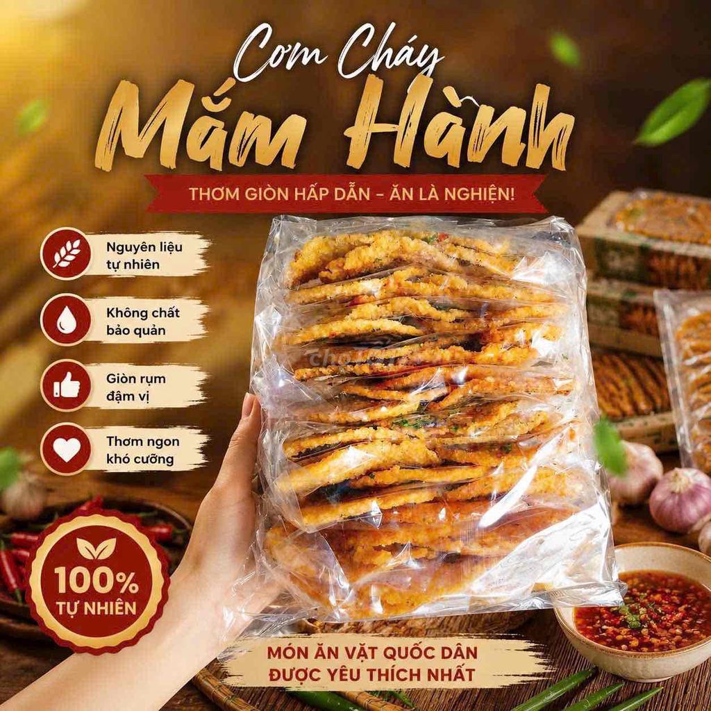 Set 10 bịch Cơm cháy mắm hành giòn rụm. Mua bán Đồ ăn, thực phẩm và các loại khác tại Quận Bình Thạnh Tp Hồ Chí Minh được đăng bởi Ngọc Thảo hình 1