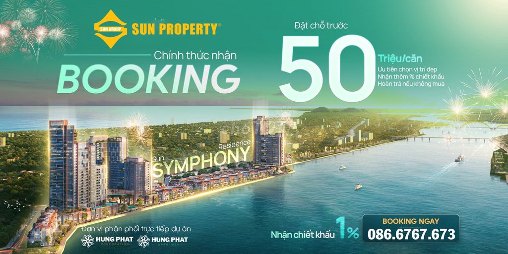 Cần bán nhanh căn 2 ngủ 2 vệ sinh Symphony Đà Nẵng, ban công Đông Nam