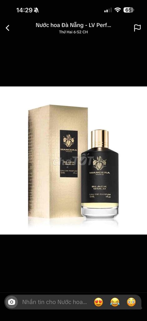 Nước hoa Mancera Black Gold Nam. Mua bán Nước hoa tại Quận Ngũ Hành Sơn Đà Nẵng được đăng bởi Tên chưa cung cấp hình 1