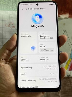 Honor X7C 8GB/256GB Đen