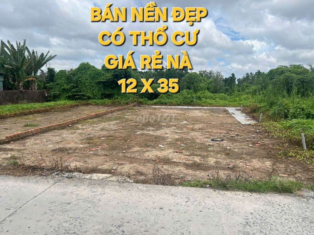BÁN NỀN LỚN ĐẸP MẶT TIỀN ĐƯỜNG LỘ BÊ TÔNG GẦN CHỢ TÂN THÀNH XÃ TÂN LƯỢ