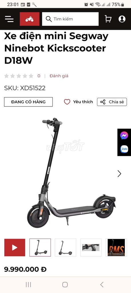 Xe điện Scooter Segway Ninebot D18W