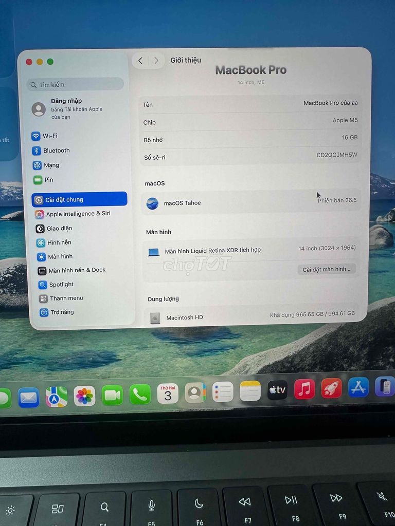Apple MacBook Pro M5 14 inch 16GB/1TB zin keng FPT. Mua bán Laptop tại Quận Nam Từ Liêm Hà Nội được đăng bởi Ngô Thị Yến hình 1