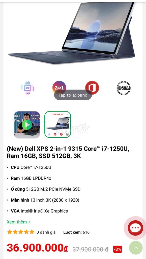 Dell XPS 9315 i7-1250U 13 inch 16GB/512GB Like New. Mua bán Laptop tại Thành phố Thủ Đức Tp Hồ Chí Minh được đăng bởi Nguyễn Hữu Tuấn hình 1