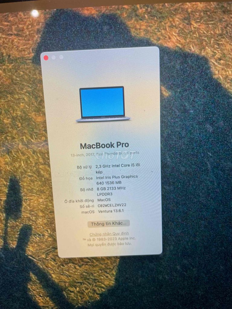 Dư sài cần bán Macbook Pro 2017 8G/128G