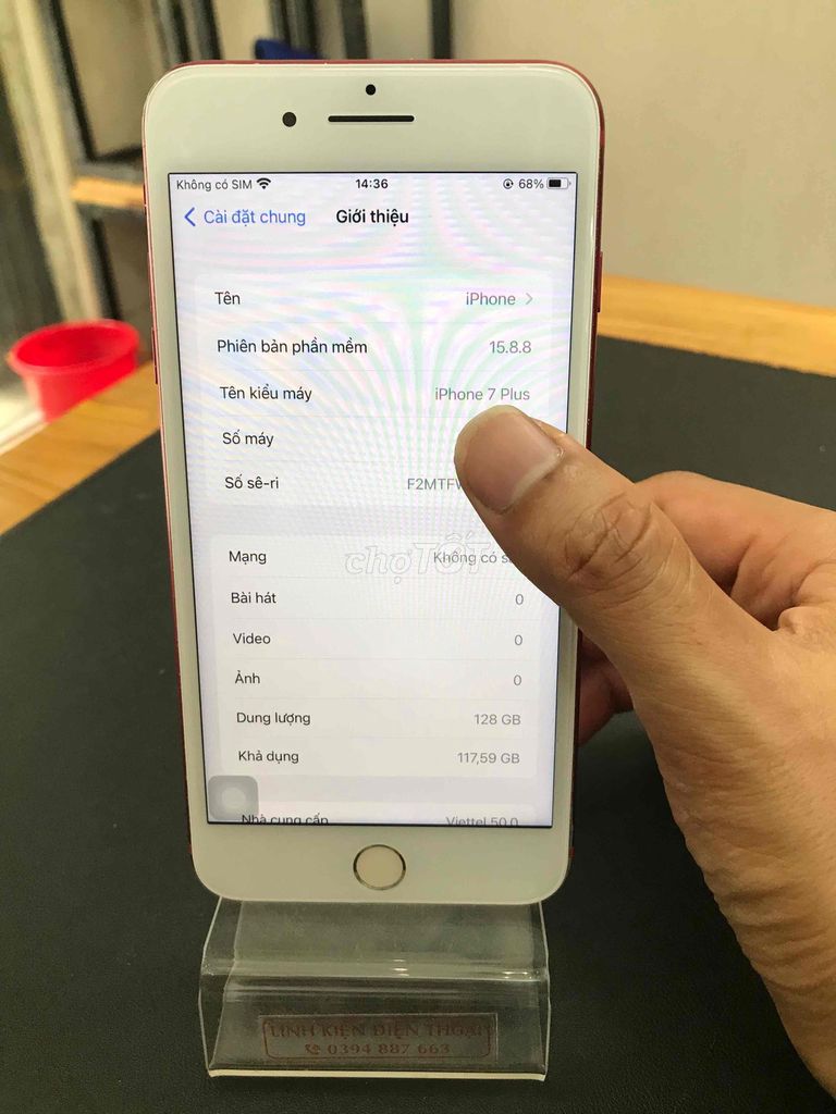 Apple iPhone 7 Plus 128GB Đỏ Màn hình thay mới. Mua bán Điện thoại tại Quận Đống Đa Hà Nội được đăng bởi Shop điện thoại cũ hình 1