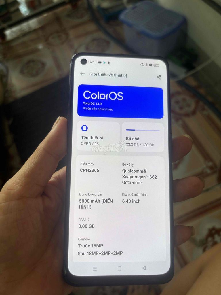 Oppo A95 128GB Đen Like New. Mua bán Điện thoại tại Quận Bình Tân Tp Hồ Chí Minh được đăng bởi Đường Minh hình 1