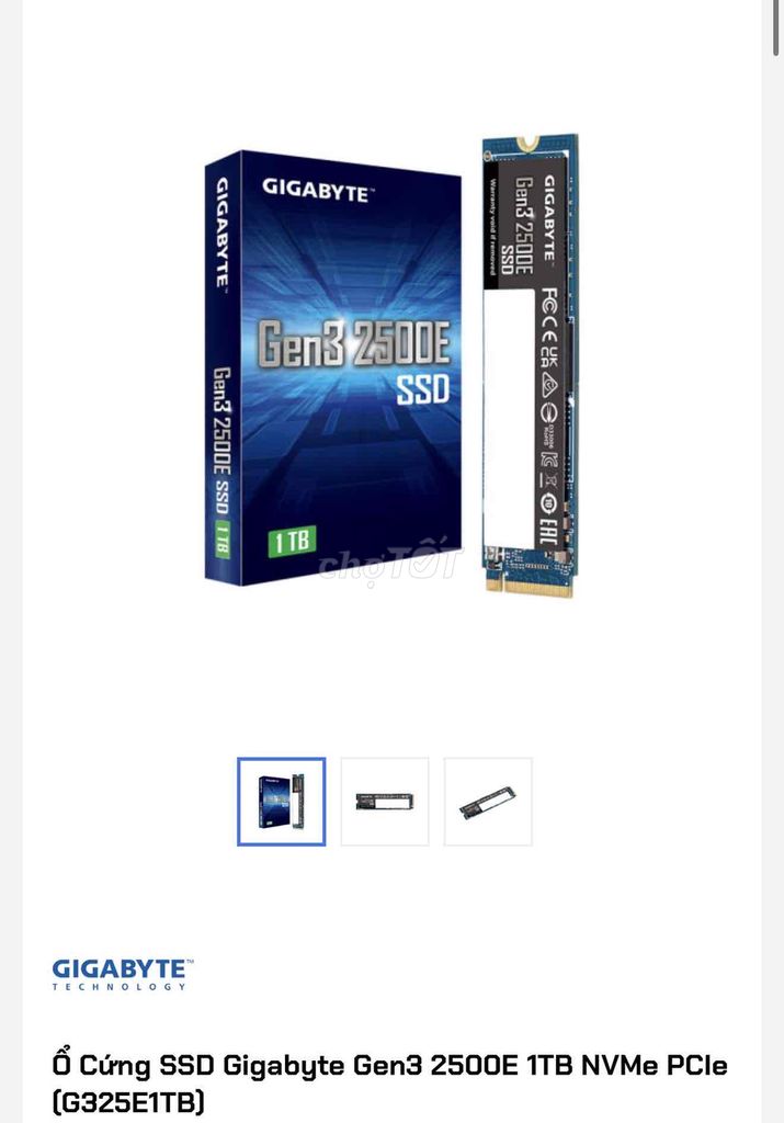 Ổ cứng SSD Gigabyte Gen3 2500E 1TB NVMe PCIe. Mua bán Linh kiện (RAM, Card...) tại Thành phố Buôn Ma Thuột Đắk Lắk được đăng bởi Minh hình 1