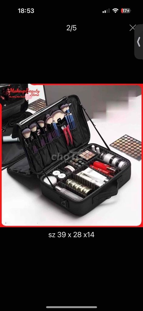 Cốp trang điểm nữ Đen 39x28x14cm. Mua bán Phụ kiện thời trang khác tại Quận 7 Tp Hồ Chí Minh được đăng bởi Trúc Thanh hình 1
