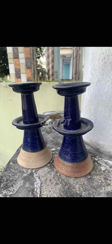 Chân đèn Gốm Cổ điển Xanh Nâu. Mua bán Đồ sưu tầm, đồ cổ tại Thành phố Dĩ An Bình Dương được đăng bởi Thanh hình 1