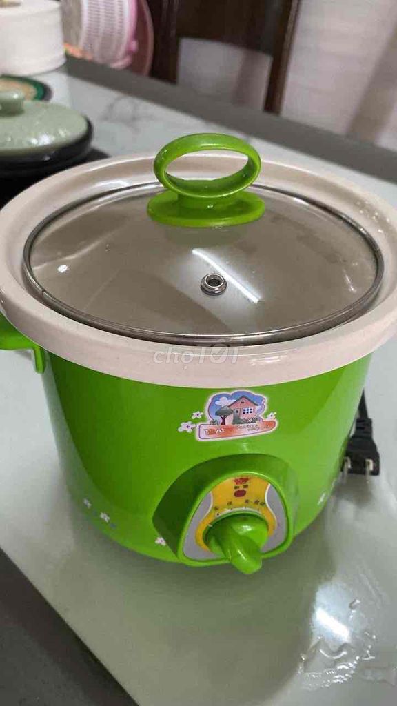 Nồi nấu chậm Xanh lá Gốm sứ. Mua bán Bếp, lò, đồ điện nhà bếp tại Huyện Long Thành Đồng Nai được đăng bởi Phương Nhi hình 1