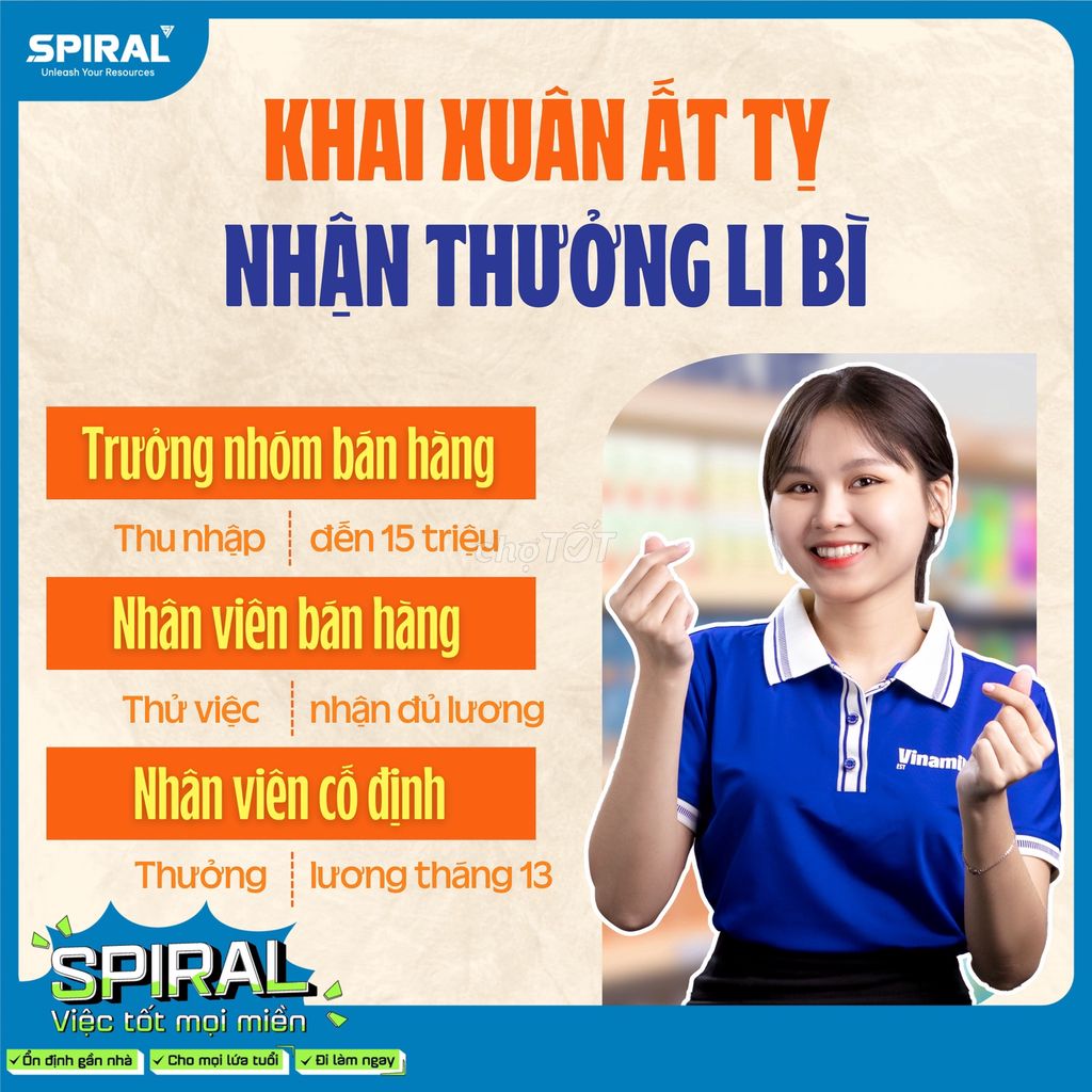 [TV] VINAMILK TUYỂN NV SALE THỊ TRƯỜNG SIÊU THỊ