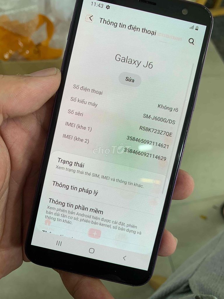 Samsung Galaxy J6 Tím Đã qua sử dụng. Mua bán Điện thoại tại Quận 6 Tp Hồ Chí Minh được đăng bởi Nguyễn Kiệt  hình 1