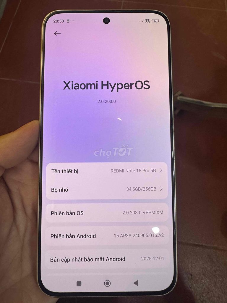 Bán Redmi note 15 pro 5g 8/256 mới mua TGDD. Mua bán Điện thoại tại Thị xã Duy Tiên Hà Nam được đăng bởi Lượng hình 1