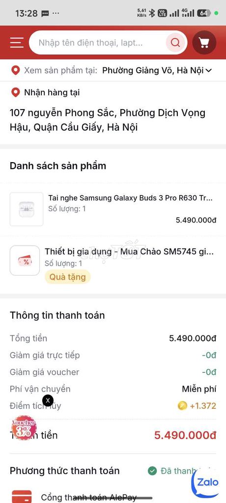 Tai nghe Samsung Galaxy Buds 3 Pro. Mua bán Tivi, Âm thanh tại Quận Cầu Giấy Hà Nội được đăng bởi Nguyễn Đức Thành hình 1