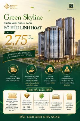 SIÊU DỰ ÁN GREEN SKYLINE & MONREI SAIGON I ĐH GROUP ĐẠI LÝ F1