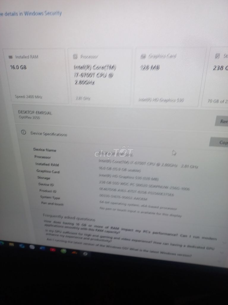 Dell OptiPlex 3050 i7-6700T. Mua bán Máy tính để bàn tại Quận 1 Tp Hồ Chí Minh được đăng bởi Nguyen PHUONG hình 1