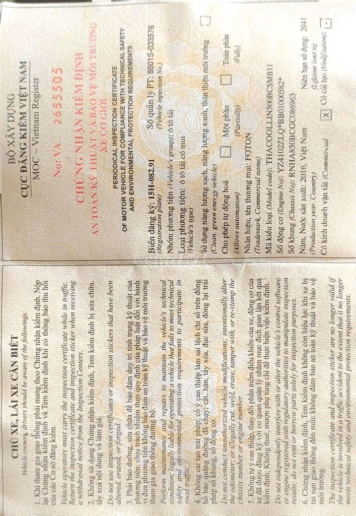 Ollin 500b SX 2016 xe đẹp khám mới. Mua bán Xe tải, xe ben tại Huyện Thăng Bình Quảng Nam được đăng bởi Việt Thái hình 5