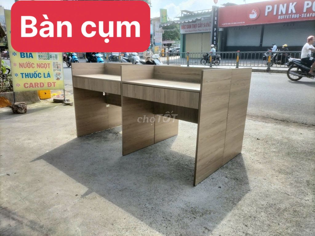 Cụm bàn làm việc 4 chỗ # bàn làm việc có vách ngăn