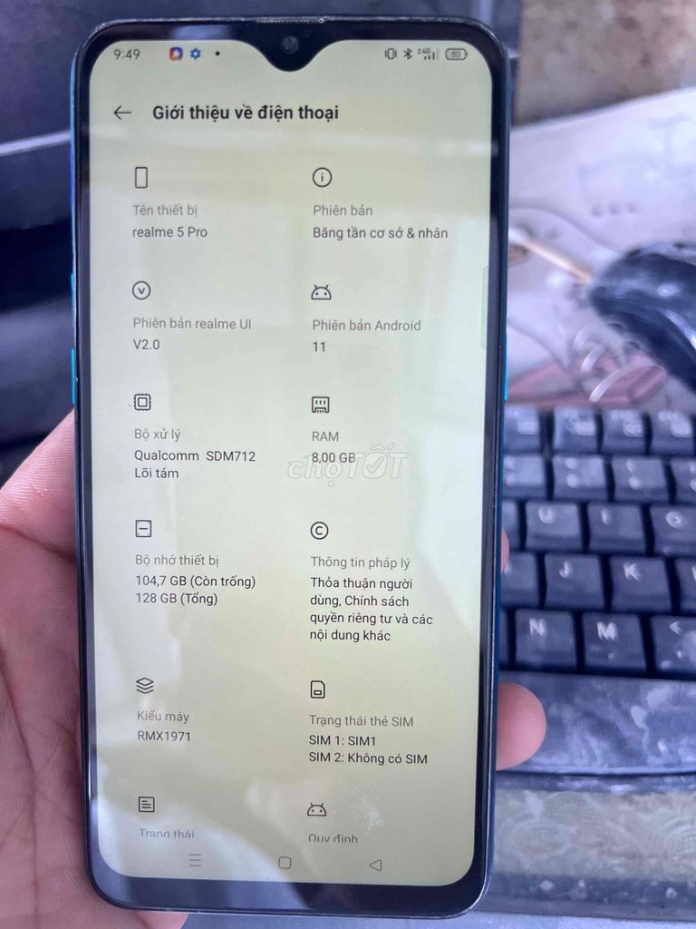 Realme 5 Pro 128GB Xanh. Mua bán Điện thoại tại Huyện Long Thành Đồng Nai được đăng bởi Vô Thường hình 1