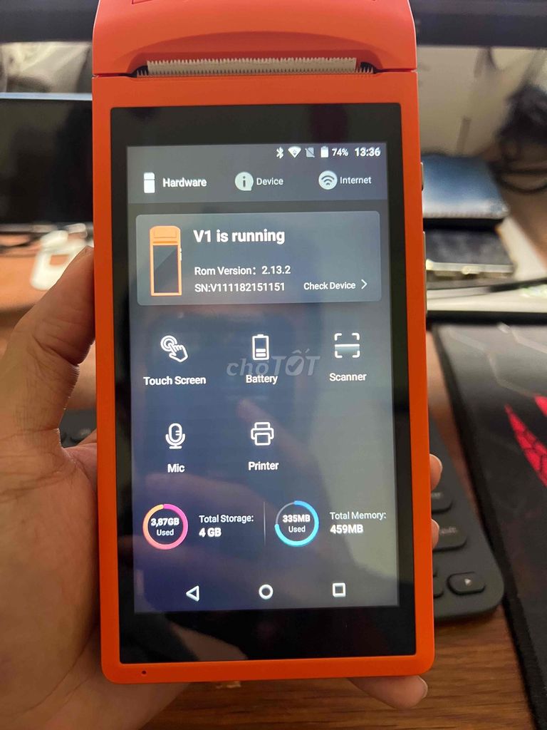 Máy POS cầm tay SUNMI V1 Cam 4GB. Mua bán Đồ dùng văn phòng tại Quận Bình Thạnh Tp Hồ Chí Minh được đăng bởi Nguyen  hình 1