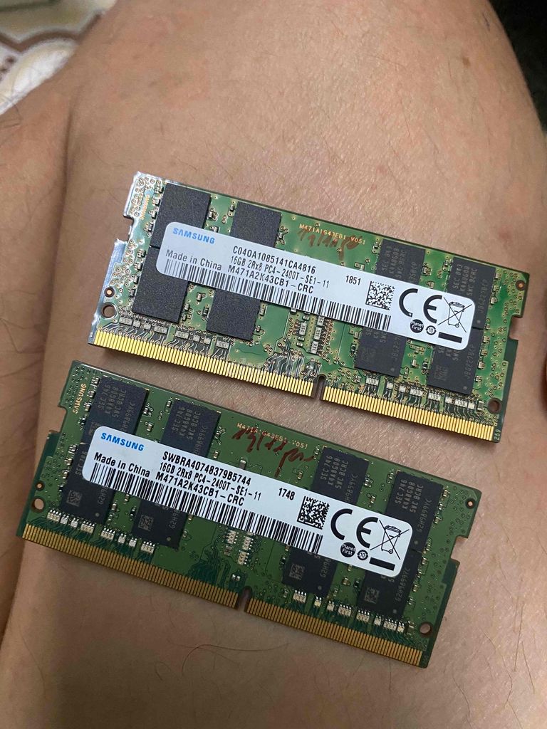 Cặp Ram 16G Samsung PC4 Bus 2400mhz zin all