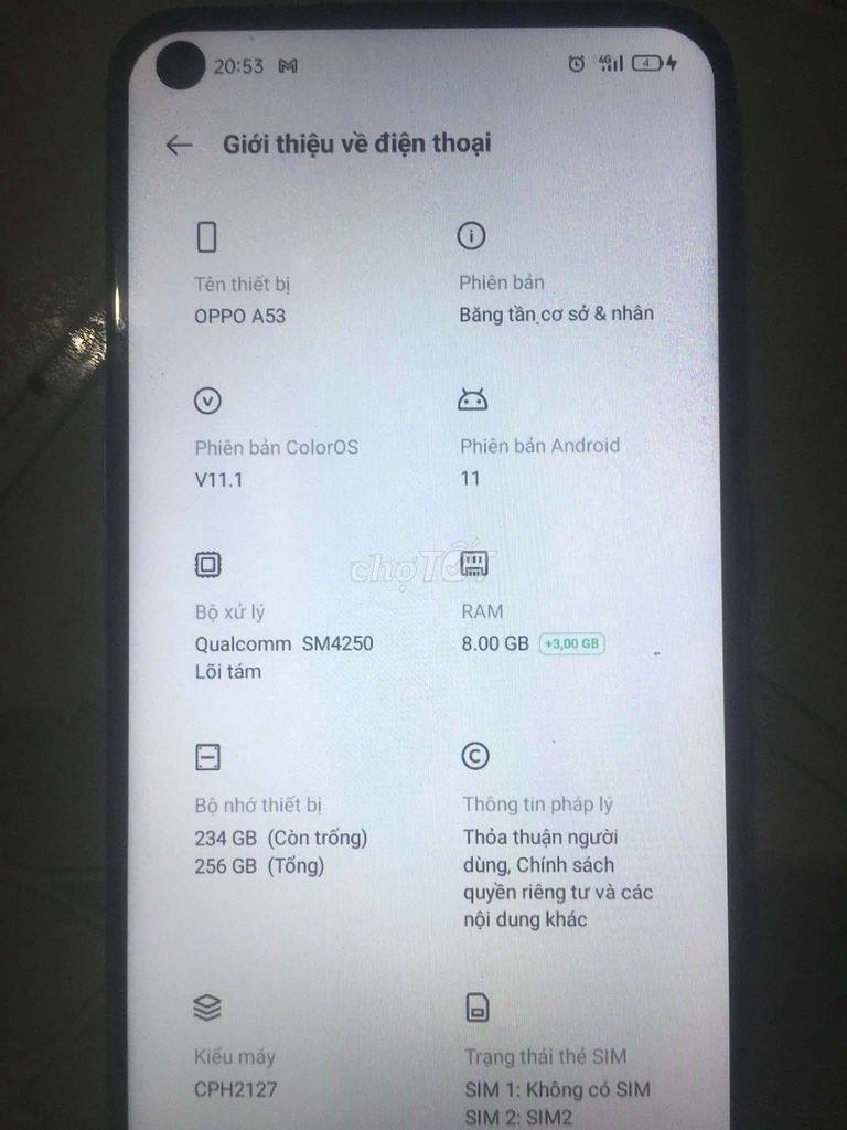 OPPO A53 256GB Xanh ngọc. Mua bán Điện thoại tại Thành phố Thuận An Bình Dương được đăng bởi Nguyễn Giỏi hình 1