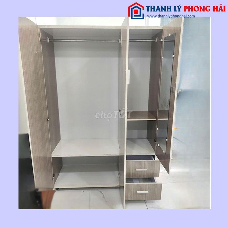 Tủ Quần Áo Gỗ Công Nghiệp 3 Cánh 1m6x2m04 Đẹp 90%. Mua bán Tủ, kệ gia đình tại Quận Gò Vấp Tp Hồ Chí Minh được đăng bởi Thanh lý Phong Hải hình 1