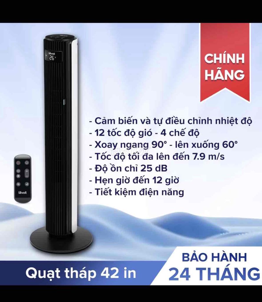 Quạt tháp Levoit Đen 42 inch. Mua bán Quạt tại Quận 3 Tp Hồ Chí Minh được đăng bởi Anh Dong hình 1