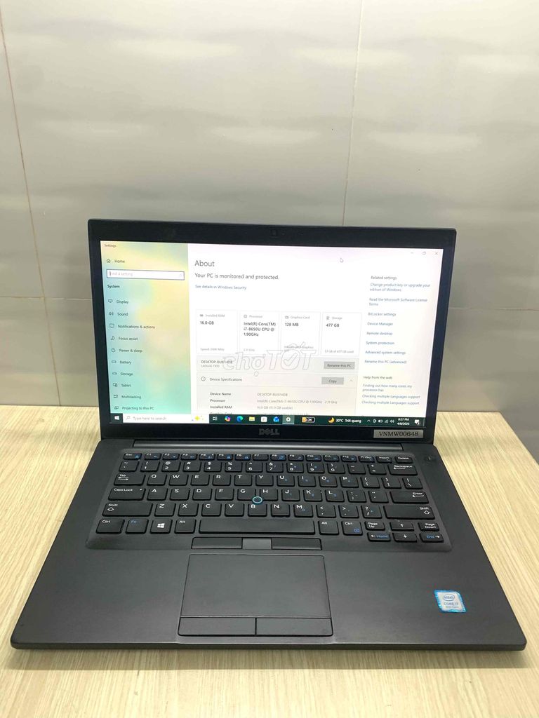 Dell Latitude 7490 i7-8650U 14 inch 16GB/512GB. Mua bán Laptop tại Quận Tân Phú Tp Hồ Chí Minh được đăng bởi Nguyễn Phong hình 1