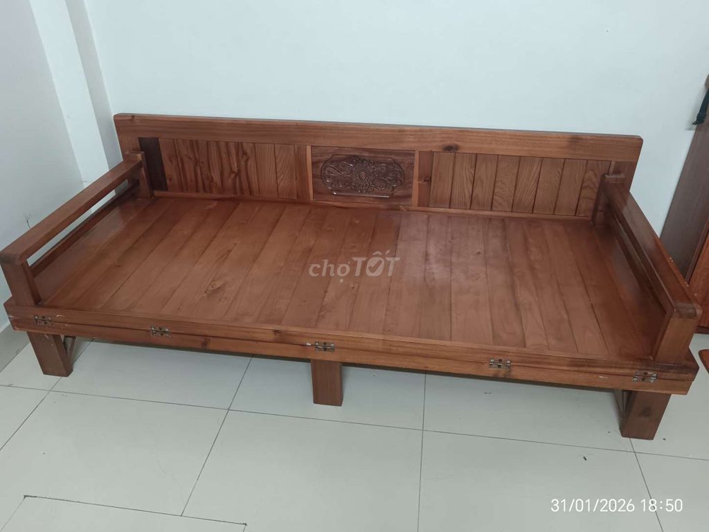 Ghế giường gấp gỗ 1.8x2m Nâu. Mua bán Bàn ghế tại Huyện Hoài Đức Hà Nội được đăng bởi TTTT hình 1