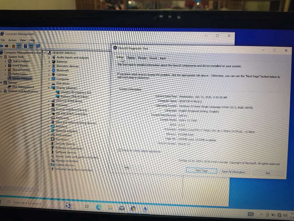 Dell 15 inch i7 7500u/8GB/128GB Đen. Mua bán Laptop tại Quận Tân Phú Tp Hồ Chí Minh được đăng bởi Lơi hình 1