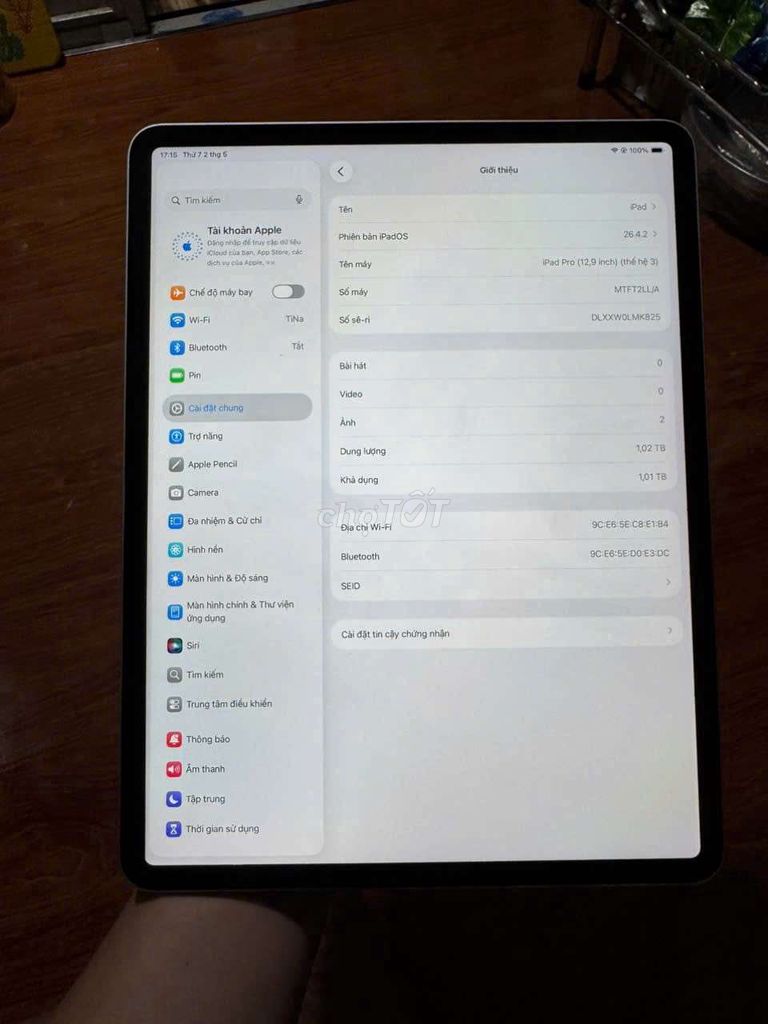 Apple iPad Pro 12.9 inch 1TB thế hê3. Mua bán Máy tính bảng tại Quận 10 Tp Hồ Chí Minh được đăng bởi lê lâm hình 1