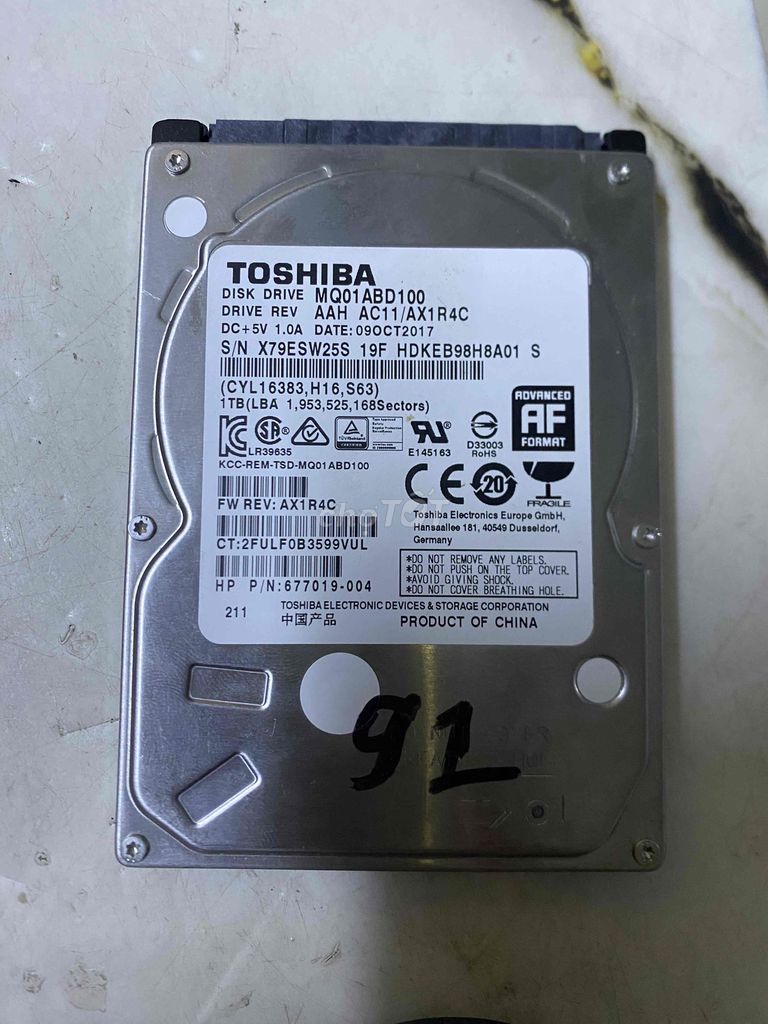 Ổ cứng HDD Toshiba MQ01ABD100 1TB 91%. Mua bán Linh kiện (RAM, Card...) tại Quận Bình Tân Tp Hồ Chí Minh được đăng bởi Hàng Thanh Lý Giá Rẻ hình 1