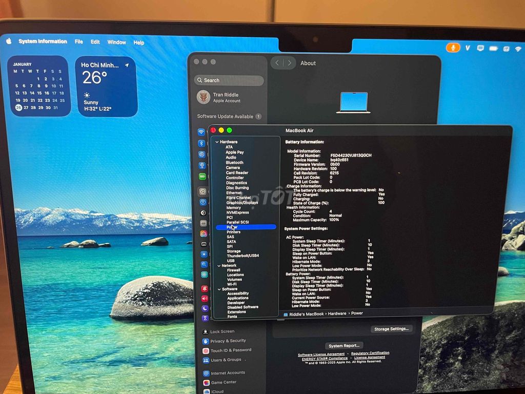 Macbook Air M3 Mới sạc 4 lần 24gb mo. Mua bán Laptop tại Quận Tân Phú Tp Hồ Chí Minh được đăng bởi tran van nam hình 1