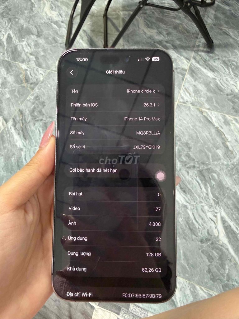 iPhone 14 Pro Max 128GB Tím Mỹ. Mua bán Điện thoại tại Quận Cái Răng Cần Thơ được đăng bởi K Nguyễn hình 1