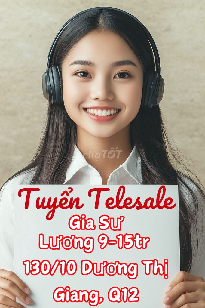 Tuyển Dụng Telesale Gia Sư Lương 9-15tr