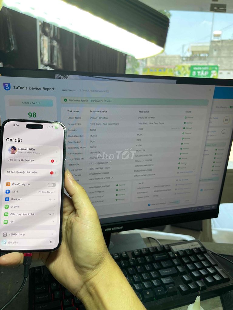 iPhone 14 Pro Max 128GB 2Sim VL Zin Full CN BH 3T. Mua bán Điện thoại tại Huyện Gò Dầu Tây Ninh được đăng bởi Nguyễn Mobile hình 1