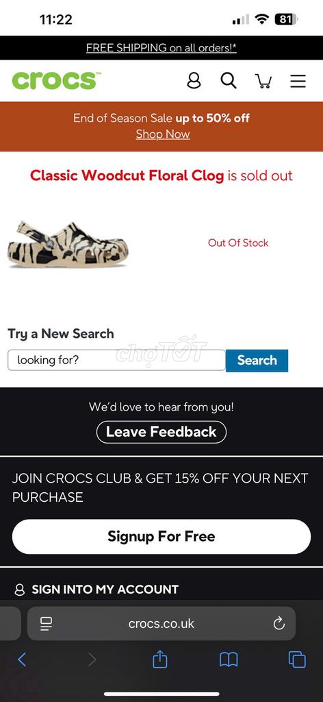Dép Crocs Classic hàng chính hãng!. Mua bán Giày dép tại Quận Cầu Giấy Hà Nội được đăng bởi Shop Bông Lúa hình 1
