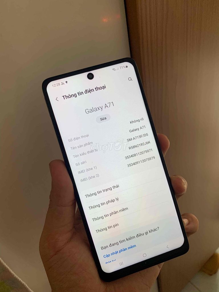 samsung A71 Màn linh kiện xài Bình thường Ko bớt