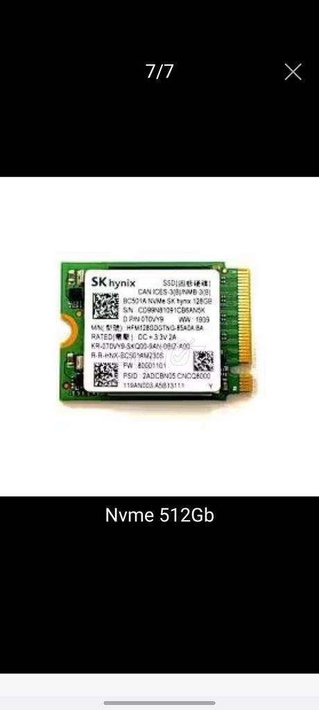 Ổ cứng SSD SK Hynix BC501A NVMe 512GB. Mua bán Linh kiện (RAM, Card...) tại Huyện Tiên Du Bắc Ninh được đăng bởi hunggg hình 1