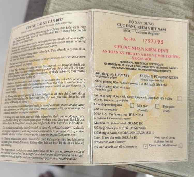 Hyundai Grand i10 2015 - chính chủ cần bán gấp. Mua bán Ô tô tại Quận Tân Phú Tp Hồ Chí Minh được đăng bởi sang hình 4