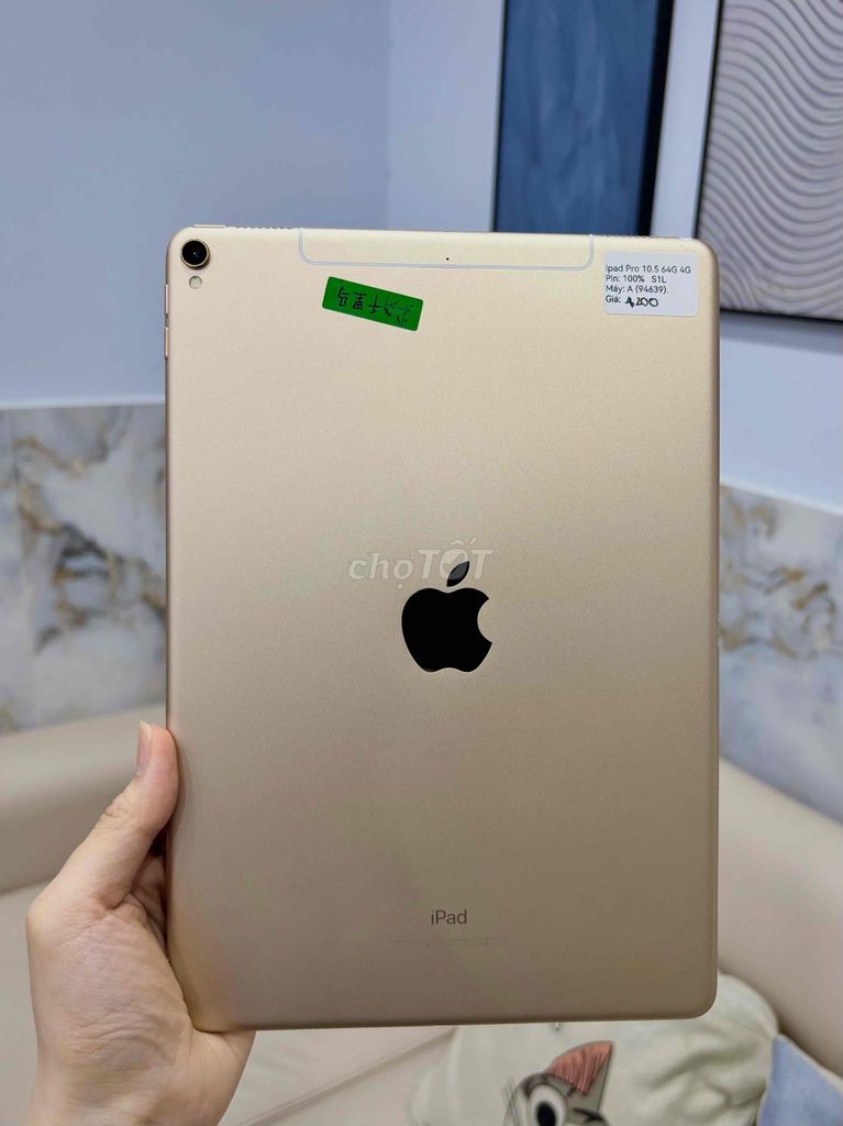 iPad Pro 10.5 64GB 4G Vàng Pin Zin 100 Sạc 1L. Mua bán Máy tính bảng tại Huyện Hóc Môn Tp Hồ Chí Minh được đăng bởi SIRI STORE HCM hình 1