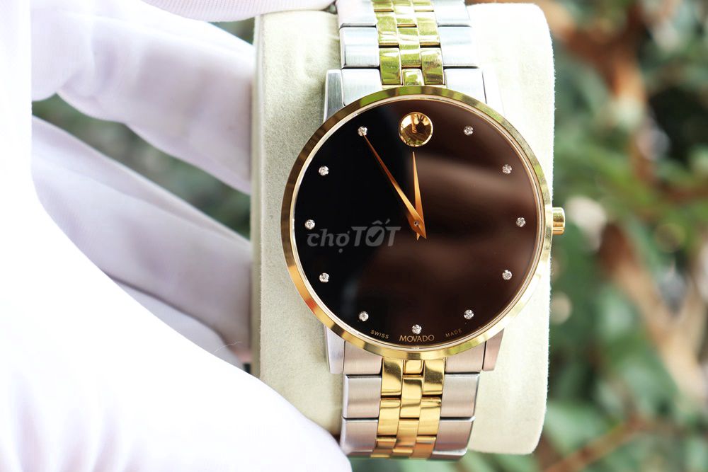 ĐH Nam Movado Kim Cương Demi Vàng Size 40mm Fulbox