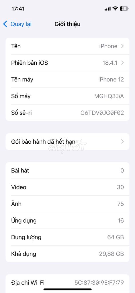 Apple iPhone 12 64GB. Mua bán Điện thoại tại Huyện Gia Lâm Hà Nội được đăng bởi Vũ Tú hình 1